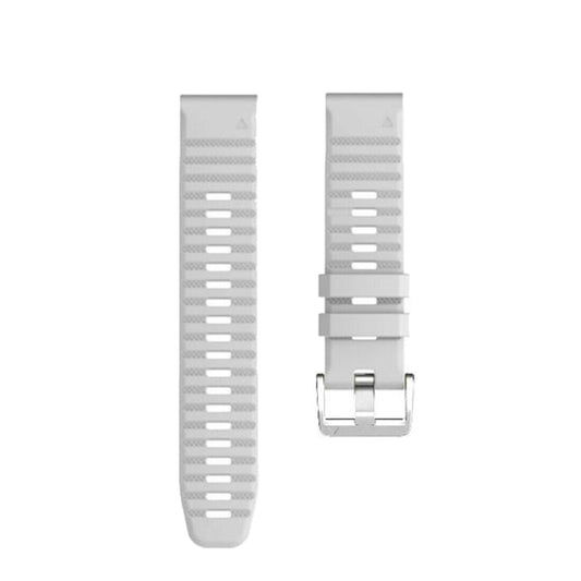 For Garmin Forerunner 965 / 955 / 945 / 935 Screw Silver Steel Buckle Silicone Watch Band(White) by bashfashion