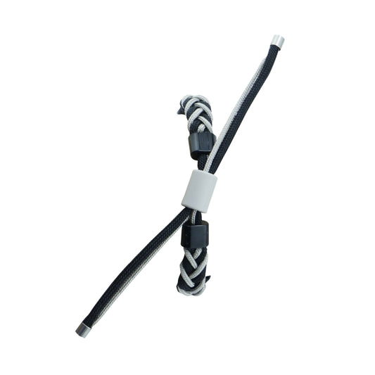 For Xiaomi Mi Band 8 Silicone Bean Braided Cord Nylon Watch Band(Black Grey) by bashfashion