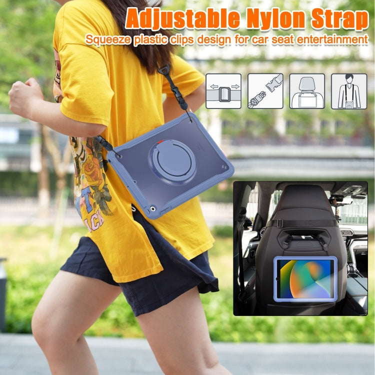 For iPad 10.2 2021 / 2020 / 2019 Heavy Duty Hybrid Tablet Case with Handle & Strap(Lavender Grey) by bashfashion