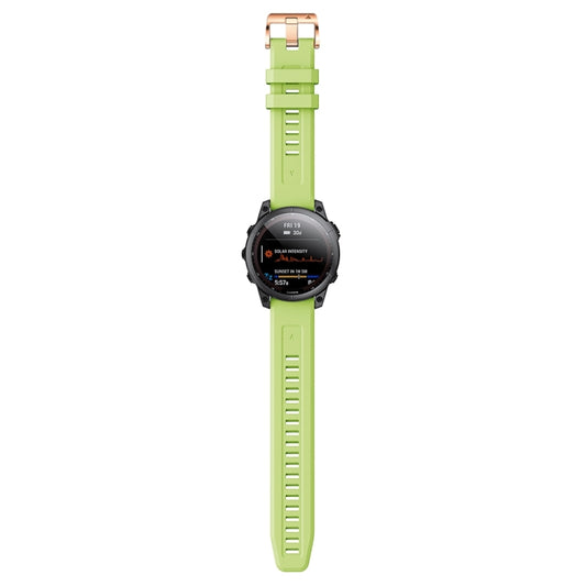 For Garmin Epix Pro 42mm Rose Gold Buckle Silicone Watch Band(Green) by bashfashion
