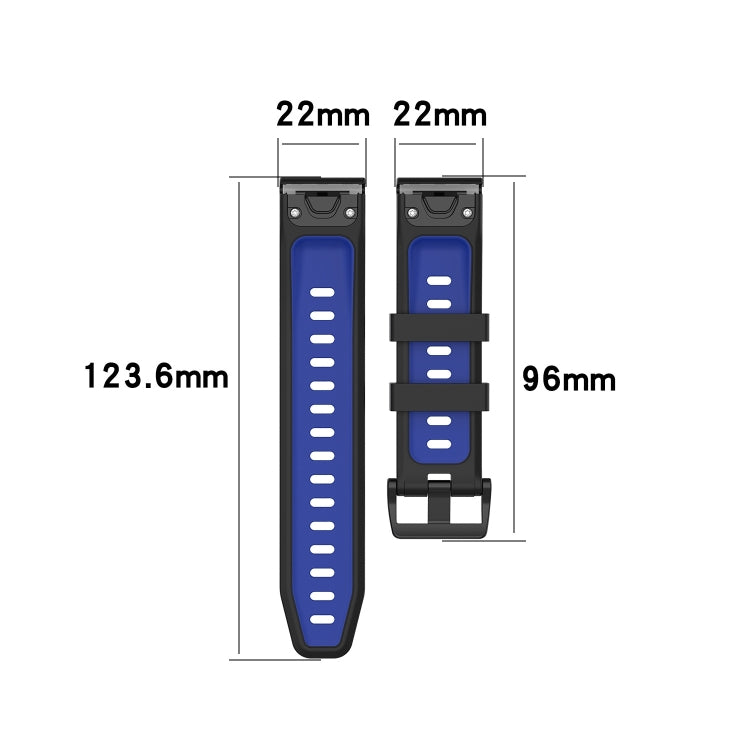 For Garmin Instinct 2 Solar Sports Two-Color Silicone Watch Band(White+Black) by bashfashion