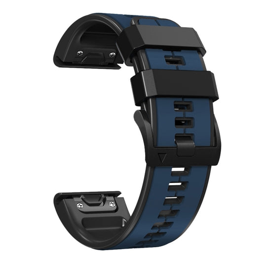 For Garmin Enduro 2 Sports Two-Color Silicone Watch Band(Dark Blue+Black) by bashfashion