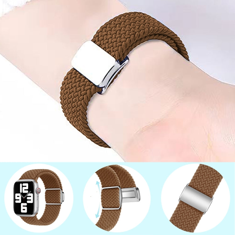 For Apple Watch Series 10 46mm Nylon Loop Magnetic Buckle Watch Band(Orange) by bashfashion