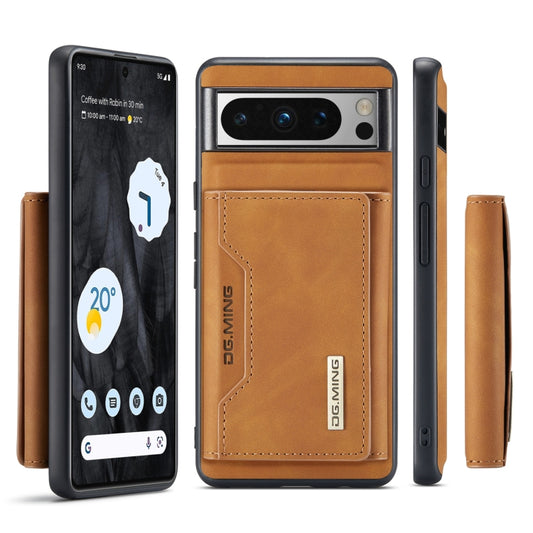 For Google Pixel 8 Pro DG.MING M2 Series 3-Fold Multi Card Bag + Magnetic Phone Case(Brown) by DG.MING