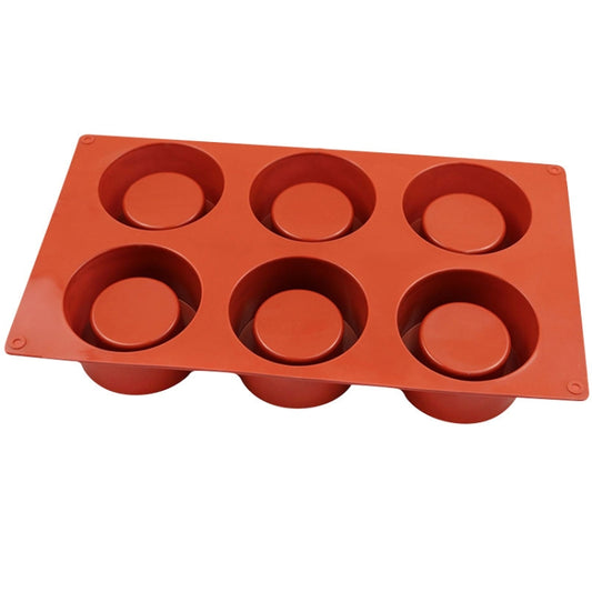 6 Cups Muffin Cake Cup Mold Baking Mold(Brick Red) by bashfashion