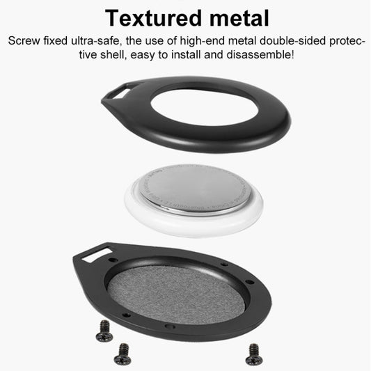 Anti-lost Tracker Positioning Alloy Protective Case For AirTag(Black) by bashfashion