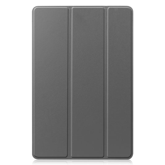 For Samsung Galaxy Tab S9 FE / S10 FE Custer Pure Color 3-Fold Holder Smart Leather Tablet Case(Grey) by bashfashion