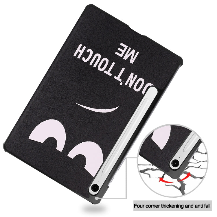For Samsung Galaxy Tab S9 FE / S10 FE Custer Painted 3-Fold Holder Smart Leather Tablet Case(Big Eye Me) by bashfashion