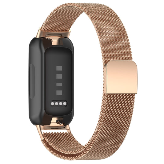 For Fitbit Inspire 3 Milanese Metal Watch Band(Rose Gold) by bashfashion
