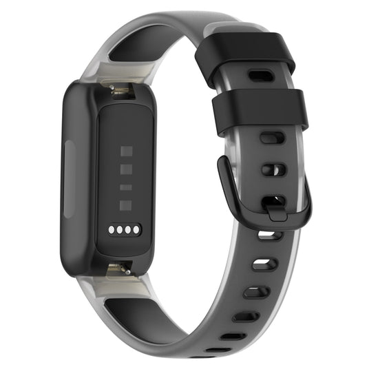 For Fitbit Inspire 3 Two Color Transparent Silicone Watch Band(Black) by bashfashion