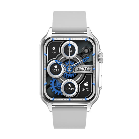 KT64 1.96 inch IPS Screen Smart Watch Supports Bluetooth Calls/Blood Oxygen Monitoring(Silver) by bashfashion