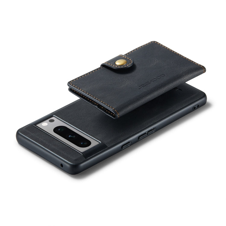 For Google Pixel 8 Pro JEEHOOD Retro Magnetic Detachable Wallet Phone Case(Black) by JEEHOOD