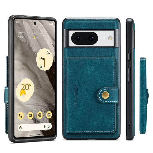 For Google Pixel 8 JEEHOOD Retro Magnetic Detachable Wallet Phone Case(Blue) by JEEHOOD