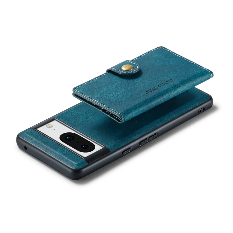 For Google Pixel 8 JEEHOOD Retro Magnetic Detachable Wallet Phone Case(Blue) by JEEHOOD