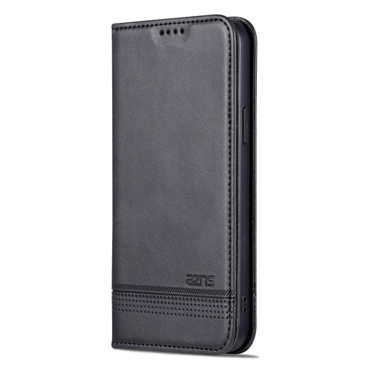 For iPhone 15 Plus AZNS Magnetic Calf Texture Leather Phone Case(Black) by AZNS