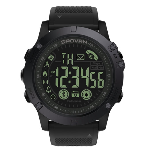 SPOVAN PR1 Outdoor Waterproof Luminous Bluetooth Smart Watch(Black) by SPOVAN