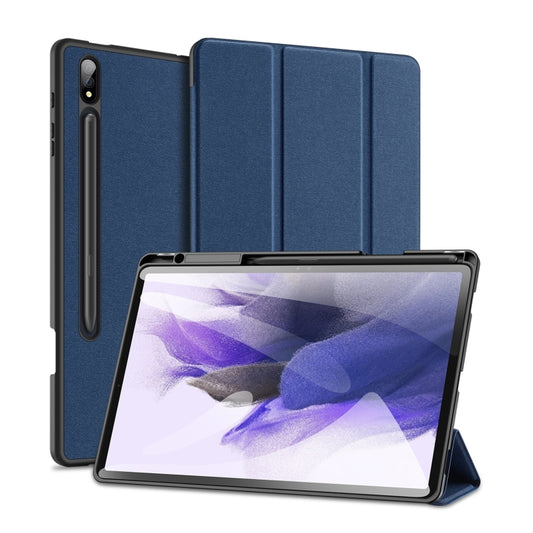 For Samsung Galaxy Tab S9+ DUX DUCIS Domo Series Cloth Texture Magnetic Leather Tablet Case(Blue) by DUX DUCIS