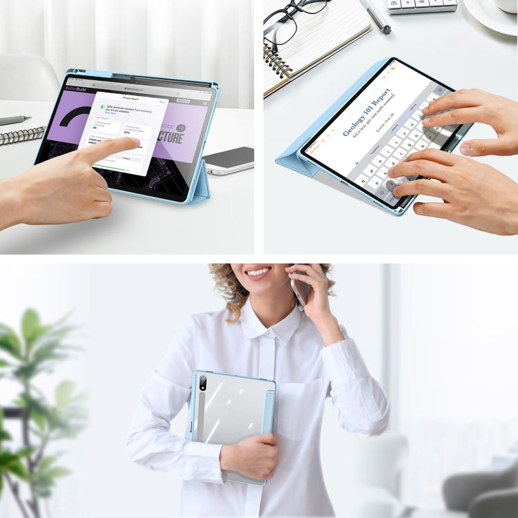 For Samsung Galaxy Tab S10+ DUX DUCIS TOBY Series Antiskid Leather Tablet Case with Sleep / Wake-up Function(Blue) by DUX DUCIS