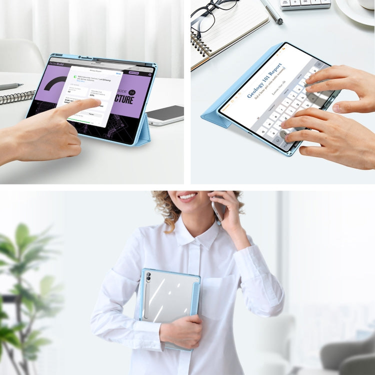 For Samsung Galaxy Tab S10 Ultra DUX DUCIS TOBY Series Antiskid Leather Tablet Case with Sleep / Wake-up Function(Blue) by DUX DUCIS