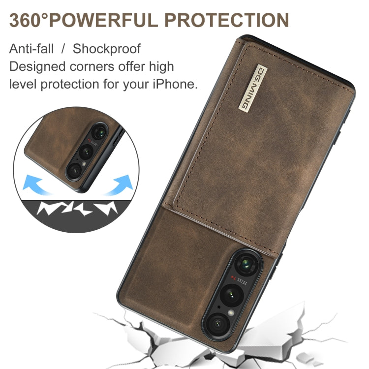 For Sony Xperia 1 VI DG.MING M1 Series 3-Fold Multi Card Wallet + Magnetic Phone Case(Coffee) by DG.MING