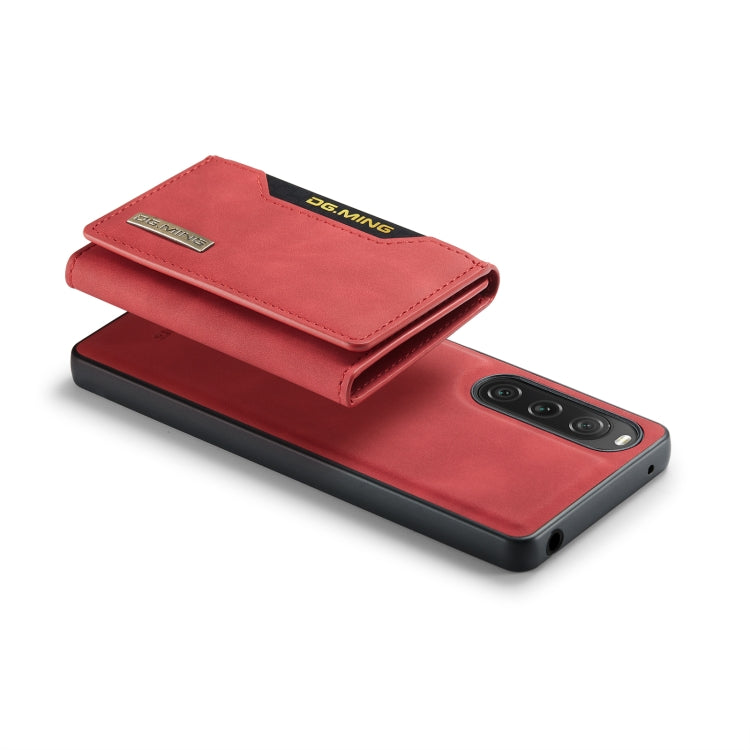 For Sony Xperia 10 V DG.MING M2 Series 3-Fold Multi Card Bag + Magnetic Phone Case(Red) by DG.MING