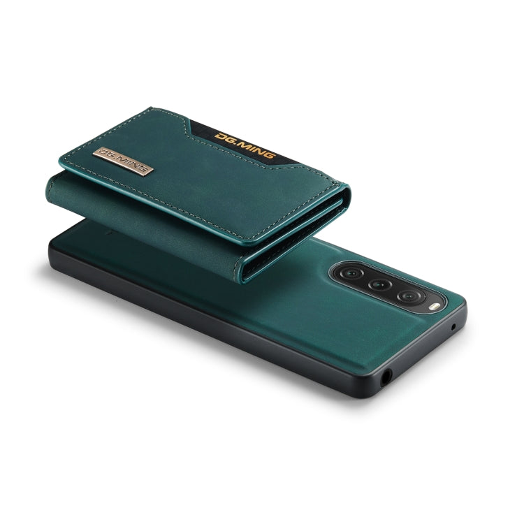 For Sony Xperia 10 V DG.MING M2 Series 3-Fold Multi Card Bag + Magnetic Phone Case(Green) by DG.MING
