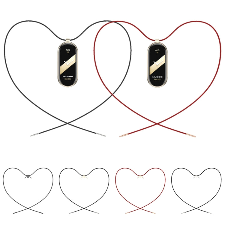For Xiaomi Smart Band 10 / 9 / 8 Mijobs Stainless Steel Buckle Wax Rope Necklace(Red+Light Gold) by MIJOBS