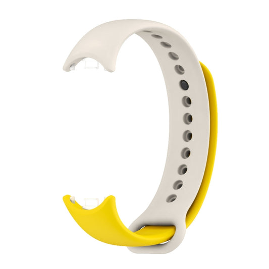 For Xiaomi Mi Band 8 Mijobs Dual Color Silicone Watch Band(Yellow+Grey) by MIJOBS