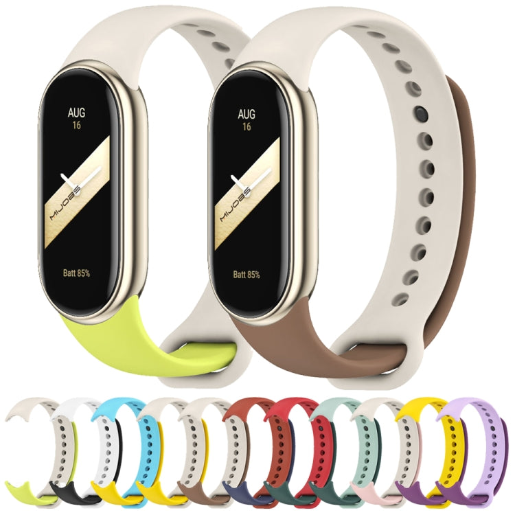 For Xiaomi Mi Band 8 Mijobs Dual Color Silicone Watch Band(Yellow+Grey) by MIJOBS