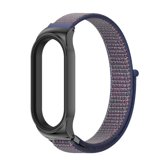 For Xiaomi Mi Band 8 Mijobs CS Case Breathable Nylon Loop Watch Band(Midnight Blue Black) by MIJOBS