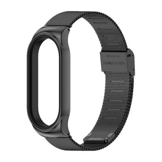 For Xiaomi Mi Band 8 Mijobs CS Case Milan Buckle Metal Watch Band(Black) by MIJOBS