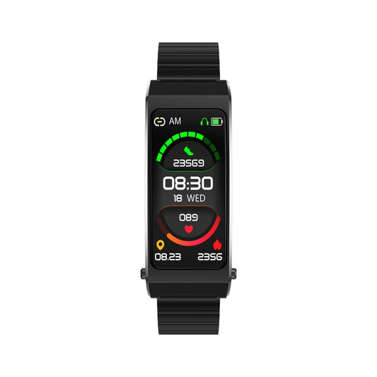 K13S 1.14 inch TFT Screen Slub Steel Strap Smart Calling Bracelet Supports Sleep Management/Blood Oxygen Monitoring(Black) by bashfashion
