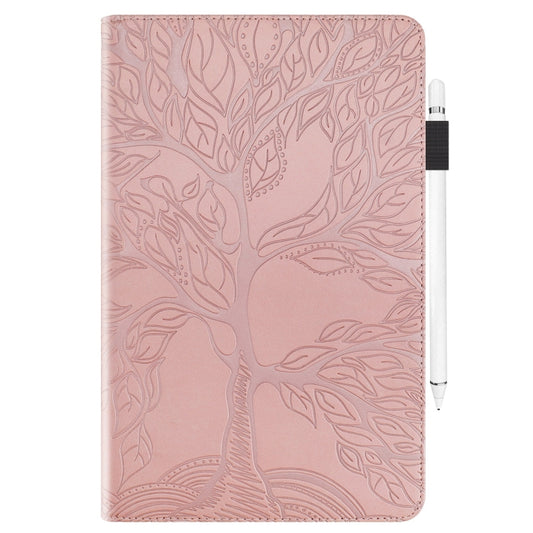 For Samsung Galaxy Tab S9+ / S9 FE+ Life Tree Series Horizontal Flip Leather Tablet Case(Rose Gold) by bashfashion