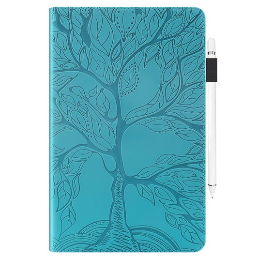 For Samsung Galaxy Tab S9 / S9 FE Life Tree Series Horizontal Flip Leather Tablet Case(Lake Blue) by bashfashion