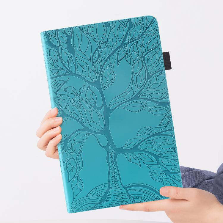 For Samsung Galaxy Tab S10 FE+ Life Tree Series Horizontal Flip Leather Tablet Case(Lake Blue) by bashfashion