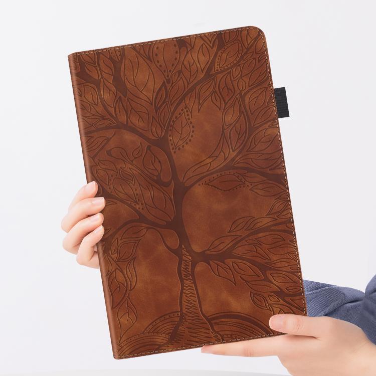 For Samsung Galaxy Tab S10 FE+ Life Tree Series Horizontal Flip Leather Tablet Case(Brown) by bashfashion