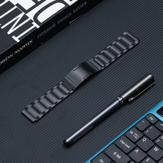 For Huawei Watch 4 Pro/GT3/GT2 Porsche Ver 22mm Three Strains HW Buckle Titanium Steel Watch Band(Black) by bashfashion