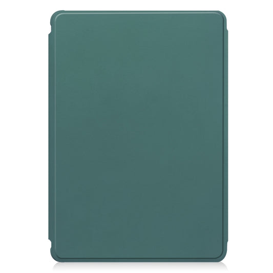 For Samsung Galaxy Tab S9+ 360 Rotation Transparent Smart Leather Case with Keyboard(Dark Green) by bashfashion