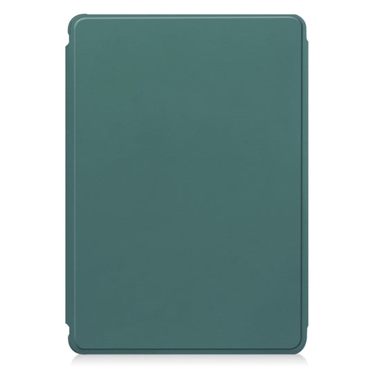For Samsung Galaxy Tab S9 FE+ / S10+ 360 Rotation Transparent Smart Leather Case with Keyboard(Dark Green) by bashfashion