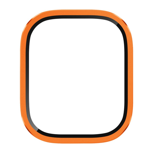 For Apple Watch Ultra 49mm Aluminum Alloy Frame Integrated Tempered Film(Orange) by bashfashion