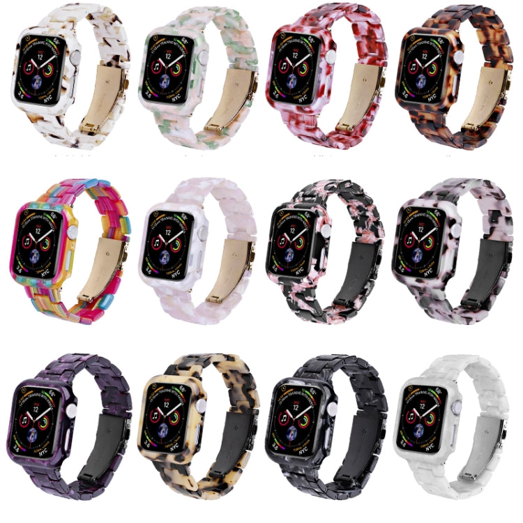 For Apple Watch Series 6/5/4/SE 40mm Printed Resin PC Watch Band Case Kit(Purple) by bashfashion