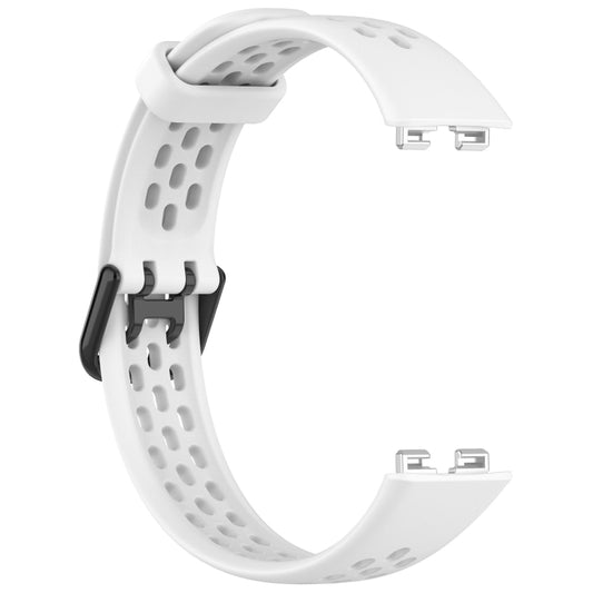 For Huawei Band 10 / 9 / 8 Solid Color Breathable Silicone Watch Band(White) by bashfashion