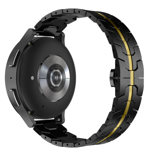 For Samsung Galaxy Watch 6 / 6 Classic Stainless Steel Metal Watch Band(Black Gold) by bashfashion