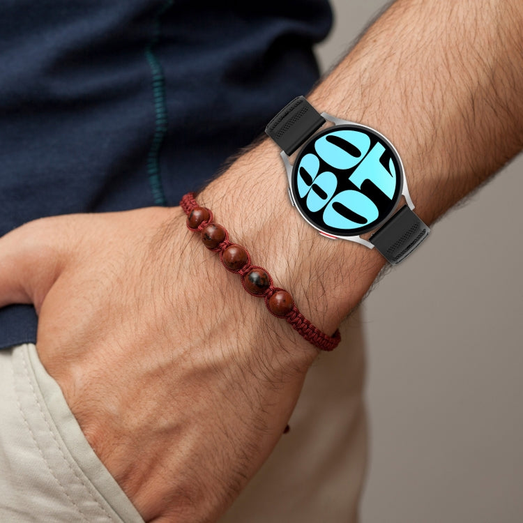 For Samsung Galaxy Watch 6 / 6 Classic Pockmark Texture Reverse Buckle Silicone Watch Band(Black) by bashfashion