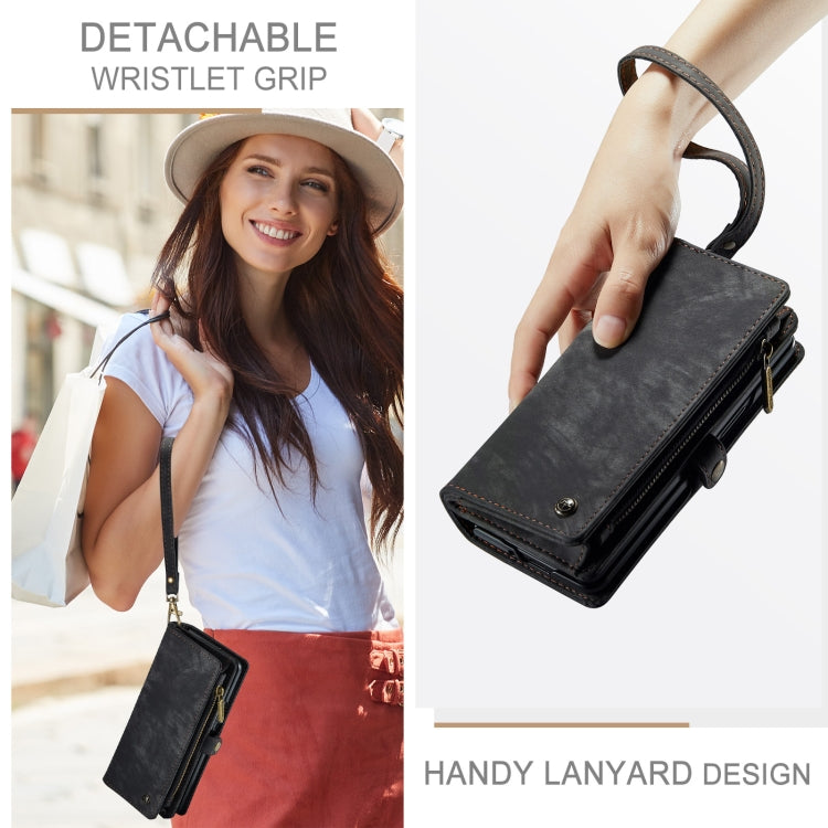 For Samsung Galaxy Z Fold5 CaseMe 008 Multifunctional Zipper Wallet Phone Leather Case(Black) by CaseMe