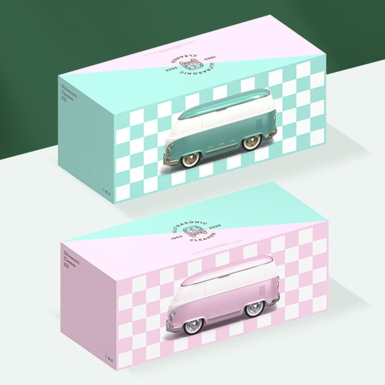 Bus-shaped Portable Ultrasonic Glasses Automatic Cleaner(Pink) by bashfashion