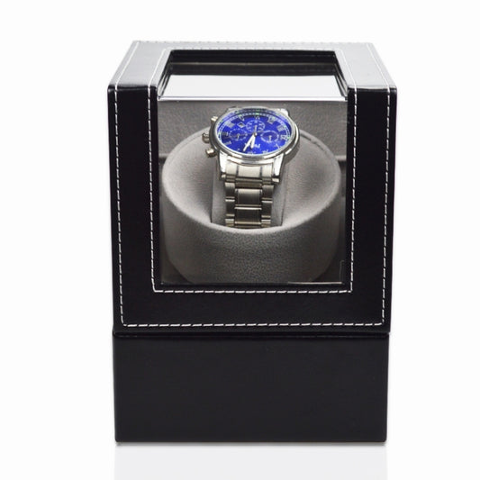 Leather Single Watch Box Electric Motor Watch Shaker Automatic Watch Shaker, US Plug by bashfashion