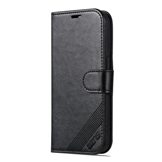 For iPhone 15 Pro Max AZNS Sheepskin Texture Flip Leather Phone Case(Black) by AZNS