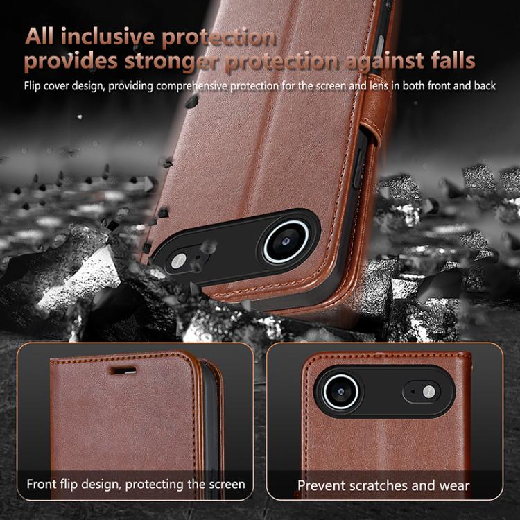 For iPhone Air AZNS Sheepskin Texture Flip Leather Phone Case(Brown) by AZNS
