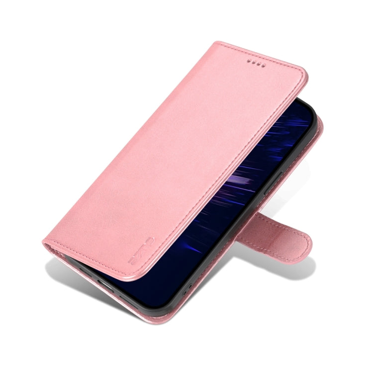 For iPhone 15 AZNS Skin Feel Calf Texture Flip Leather Phone Case(Rose Gold) by AZNS